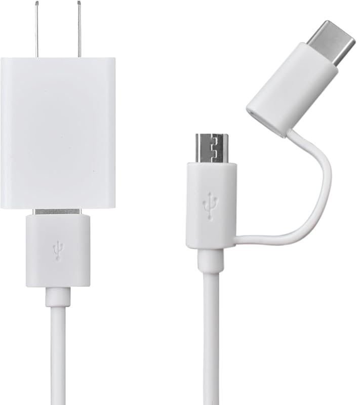 Charger Compatible with Kindle Fire HD, HDX, Paperwhite, for Oasis E-Reader, for Echo Dot 2nd Gen, Kids Pro, Kids Edition Tablet and More, USB to Micro-USB and USB-C 2 in 1 Power Cable