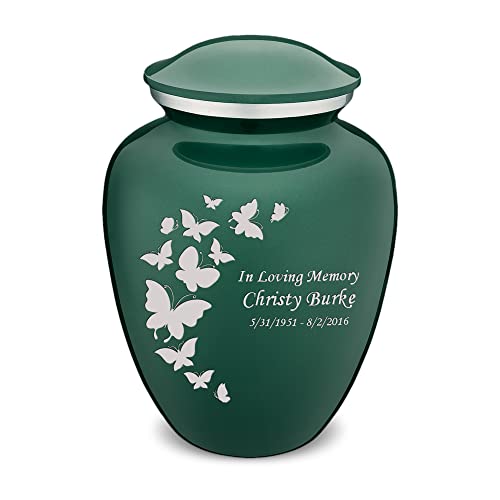 Image of Geturns - Adult Custom Butterfly Cremation Urns for Human Ashes I Green Large Funeral Urn for Female and Male I 200 lbs