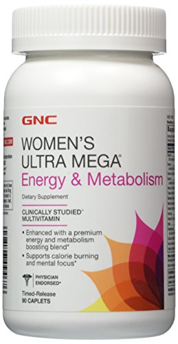GNC Women's Ultra Mega Energy and Metabolism 90 Caplets Pack of 2. Total 180 Caplets. GNC Women's Ultra Mega Energy and Metabolism 90 Caplets Pack of 2. Total 180 Caplets.