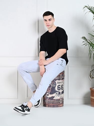 Image of FITINC Soft Cotton Joggers for Men | Regular Fit Summer Jogger for Gym, Running, Walking, Training with Zipper Pockets & Cuffed Ankles for Casual Outings