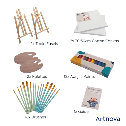 Kit de pintura para 2 personas set DIY con lienzos y acrílicos 2