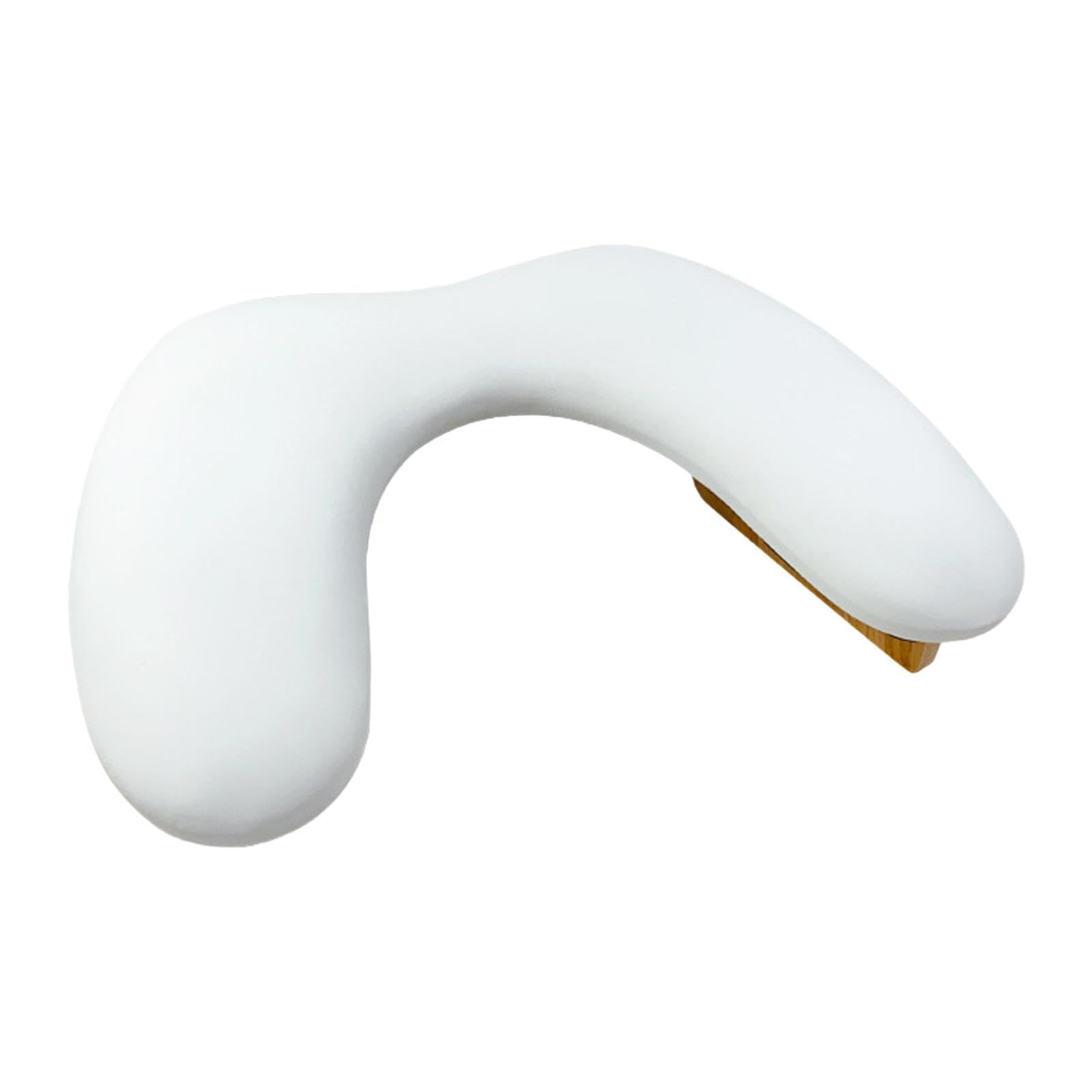 Soporte para manos de manicura, base de madera, reposabrazos para uñas en salón, Blanco