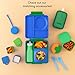 OmieBox Bento Box for Kids - Insulated Bento Lunch Box with Leak Proof Vacuum Insulated Food Jar - 3 Compartments, Two Temperature Zones (Monster Blue)