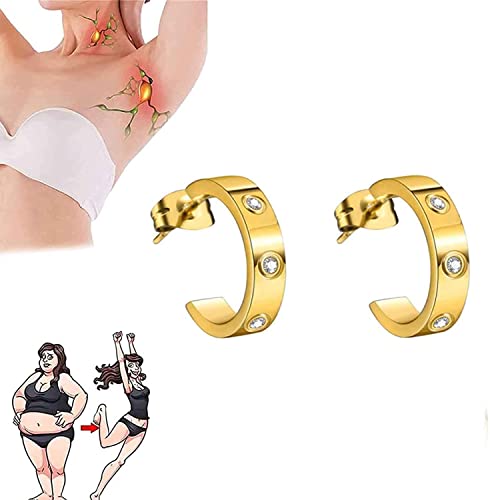 Dorina - Boucles d'oreilles détoxifiantes - Magnétothérapie - Acupression - Pour homme et femme - Doré Cover