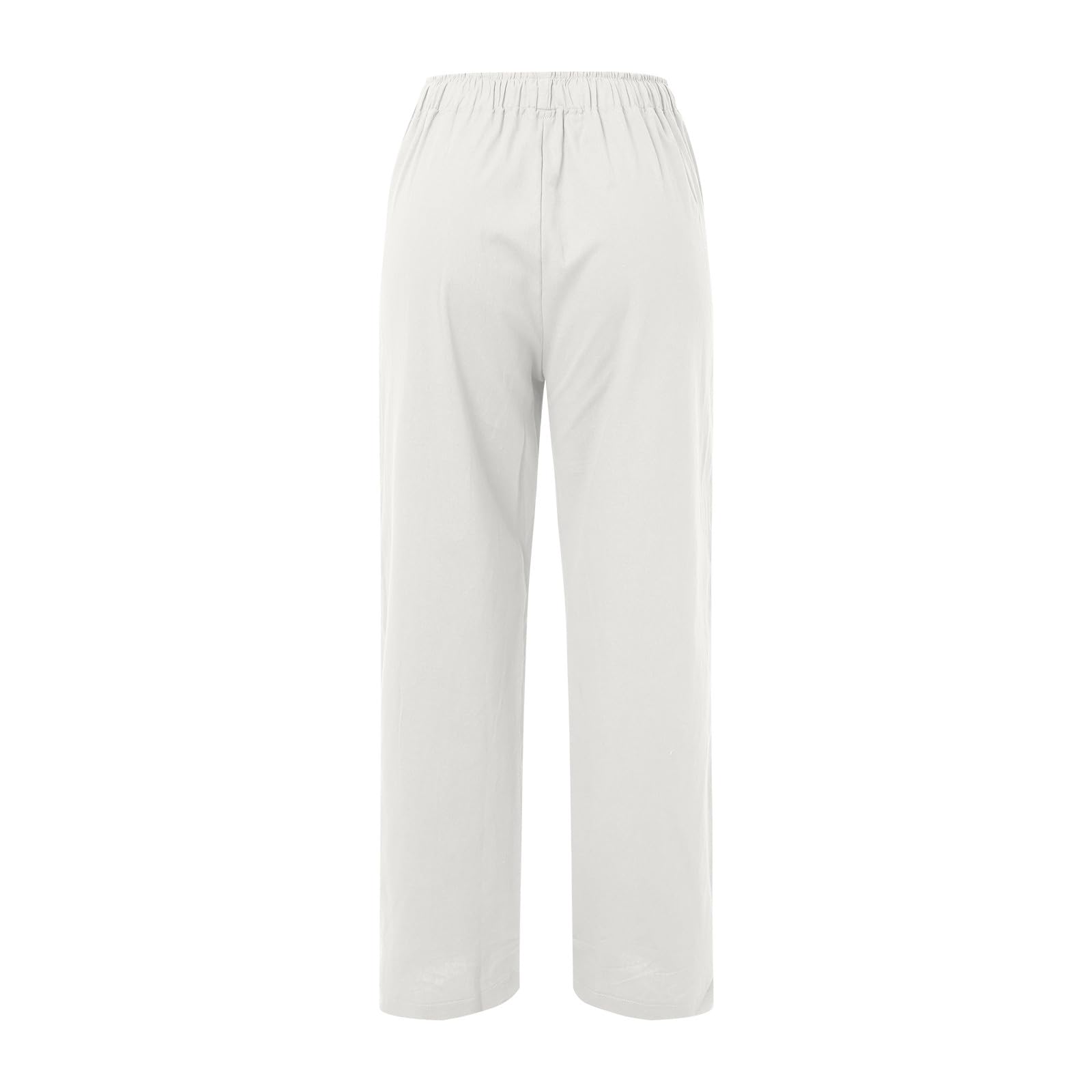 Pantalon Femme, Femmes Taille Haute Large Jambe Mode Cordon Élastique Confortable Jambe Droite Long Avec Poches, Tissu Respirant