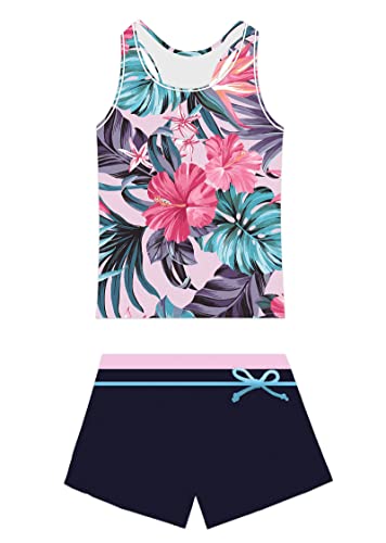 Image of Little Girls' Summer Swimwear Two Piece Boyshort Tankini Kids Swimsuit