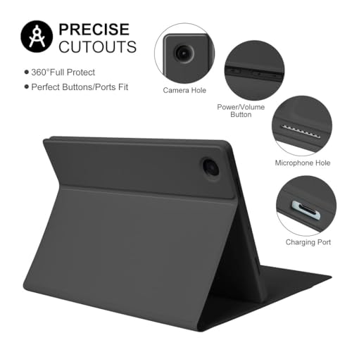 Image of Keyboard Case for Samsung Galaxy Tab A11+ & Tab A9 Plus 11 inch Folio Cover SM-X230, SM-X236B, SM-X210, SM-X215 with Trackpad, 7 Color Backlit Magnetically Detachable Bluetooth Keyboard, Multi-Angle View