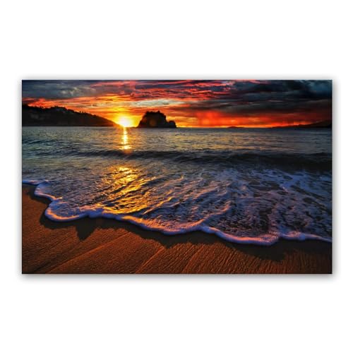 Toile Murale De Plage Coucher de Soleil 30x48cm Tableau pour Salon