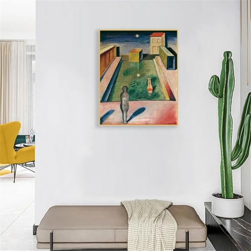 Impression sur toile Max Ernst Noyé dans l'eau avec cadre doré 70x60cm - 4