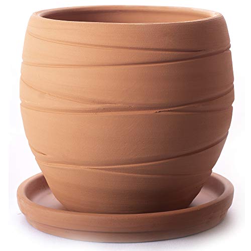 ALFAREROS DAMIAN CANOVAS Maceta DE Barro + Plato Color Terracota.Modelo...