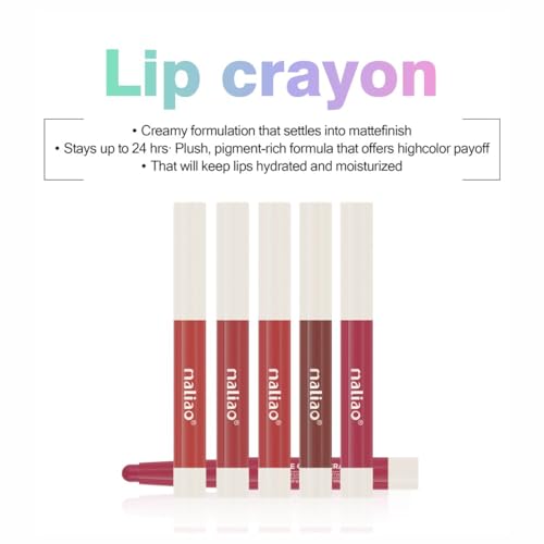 Image of Maliao Matte Cat Lip Crayon: Transfer-Proof & Lightweight (12-BRIGHT RED)