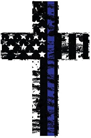 Thin Blue Line Cross Reflective (2) Pack. Show your support for our Men and Women of Law Enforcement