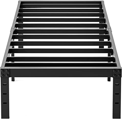 Artimorany Twin-Bed-Frames 18-Inch, Heavy Duty Platform Bed Frame, Steel Slats Support Mattress Foundation, No Box Spring Needed, Noise Free, Black #TOP7
