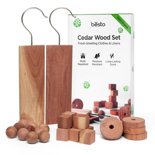 Cedarwood Moth Repellent for Wardrobes 28 Pcs 100% Natural Cedar Wood Discs Cedarwood Rings & Cedar Moth Balls for Storage Box Drawers Wardrobe Storage & Clothes Ideal Moth Killer & Freshener