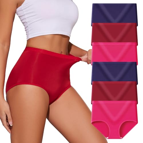 Image of Womens Underwear Pack,C Section High Waisted Tummy Control Moisture-Wicking Brief Underwear,plus size Panties 6Packs
