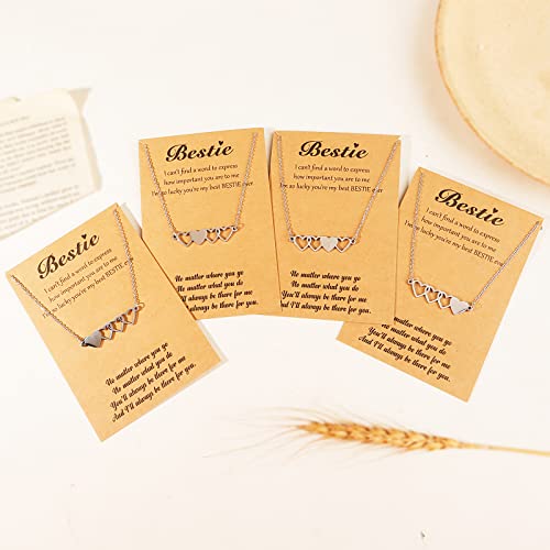Best Friend Necklace Friendship Necklace for 2/3/4/5 Matching Heart BFF Necklaces Friendship Gifts for BFF Sisters Bestie2