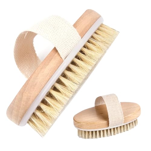 Spazzola Corpo a Secco Setole Naturali - Dry Brushing per Massaggio Anticellulite e Tonificante, 1 pz