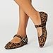 Cokvkuu Women's Leopard Print Square Toe Soft Bottom Flat Shoes, with Back Strap Hem Design, Simple Retro Mary Jane Style Slip-on Fashionable and Comfortable Casual Shoes, Suitable for Daily wear