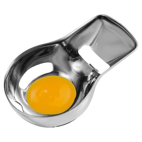 BOXOB Separador de Yemas de Huevo, Separador Claras Huevo Acero Inoxidable Herramienta Filtro Accesorio Cocina para el Hogar Fácil Separación (Plata)