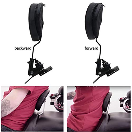 AUFER Adjustable Plug-in Rider Backrest Custom Fit for Touring 1997-2020 Road King/Street Glide/Road Glide/Electra Glide