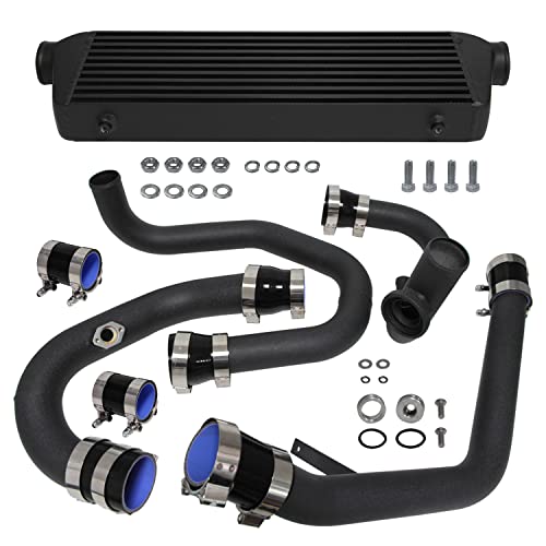 PKSABB Front Mount Intercooler Kit for VW Jetta Golf GTI GL/GLI/GLS MK4 1.8T 1.8L 98-05 Engines FMIC Bolt (black-black pleat)