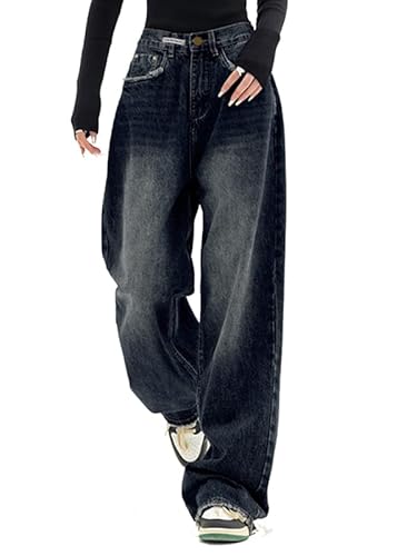 EMMIOL Jeans for Women Wide Leg Baggy Jeans Y2K Casual