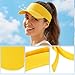Rbenxia 1PC Adjustable Sport Visors Sun Visor Hats Cap Visors for Women and Men (US, Alpha, One Size, Yellow)