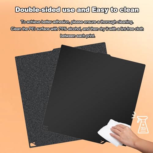 Image of 260x271mm Black Build Plate Double Sided Textured PEI+Smooth PEI Flexible Removable Spring Steel Heated Printing Bed Platform for Elegoo Centauri Carbon /CC2 3D Printer