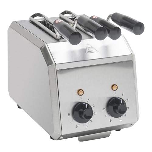 HUOYANSHE 2 Slice Toaster,Stainless Steel Toaster with 2 Slice Wide Slot, 600W per Slot for Energy Efficiency with SUS 304 Tongs, 8 Minutes Timer, Removable Crumb Tray, For Home and Commercial Use