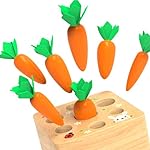 SKYFIELD-Carrot-Harvest-Game-Wooden-Toy-for-Baby-Boys-and-Girls-1-2-3-Year-Old-Educational-Shape-Sorting-Matching-Puzzle-Gift-Toy-with-7-Sizes-CarrotsGreat-Montessori-Toy-for-Toddlers-1-3