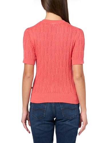 Image of Nautica Women's Short Sleeve Crew Neck Cable Solid Sweater
