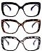 DUMOK Reading Glasses for Women, Blue Light Blocking Computer Readers Anti Eyestrain Oversized LHJ202-2.00