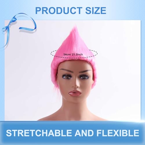 Image of Crazy Pink Wigs for Women Funny Wig for Halloween Cosplay Silly Wigs for Party
