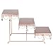 Amalfi Decor 3 Tier Dessert Cupcake Stand, Rectangular Metal Plate Tower Tray Holder with Crystals, Rose Gold