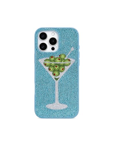 Image of JW PEI Olive Martini Artificial Crystal Phone Case - Light Blue