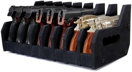8 Slots Foam Pistol Rack for Gun Safe,Gun Cabinet Safe Accessorie...