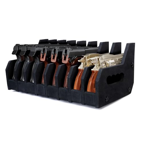 Liyeeeuo 8 Slots Foam Pistol Rack for Gun Safe,Gun Cabinet Safe Accessories,Pistols Holder Storage Organizer,Pistol Brace Display Stand,Gun Storage Solutions