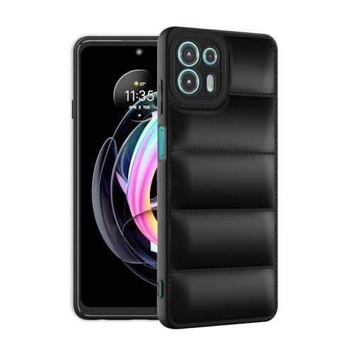 Image of Plus Puffer Case Camera Protection Soft Back Cover for Motorola Moto Edge 20 Fusion - Black