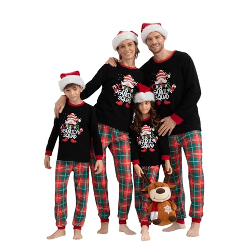 Neufigr Family Christmas Pyjamas Set Matching Christmas Pyjamas Family Christmas Pjs Women/M (m)/03- Black Red