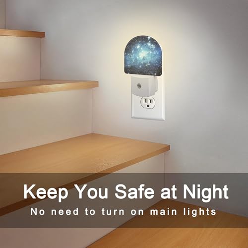 Image of Galaxy Space with Stars Night Light, Deep Universe Nebula Dusk to Dawn Night Light Plug in,0.5w Energy Saving Sleep Friendly NightLight for Kids Boys Girls Home Decor