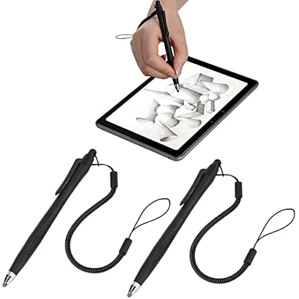 Generic сенсорный экран стилус планшетный ПК рисования прочный пластик для Mate9 и 10 планшет пружинный струйный шланг черный 2 шт.