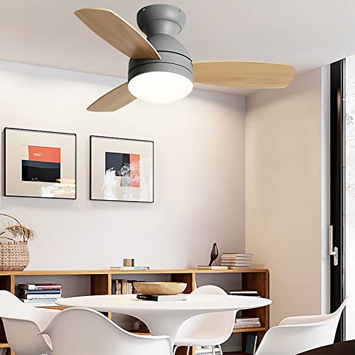 Ventilateur de plafond réversible avec télécommande et lampe LED salon