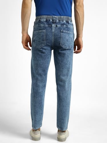 Image of Urbano Fashion Men Mid Rise Regular Fit Washed Jogger Jeans Stretchable