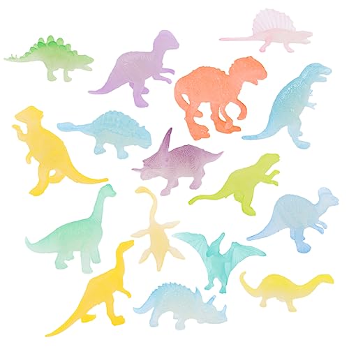 CHICAMPERA Leuchtendes Dinosaurier Modell 16 Stück Kleines Leuchtendes Dinosaurier Spielzeug Für Kinder Und Rollenspiel Geschenkideen Für Jungen Und Mädchen