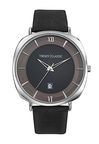 Montre homme quartz avec cadran noir CC1042-02 et bracelet en cuir