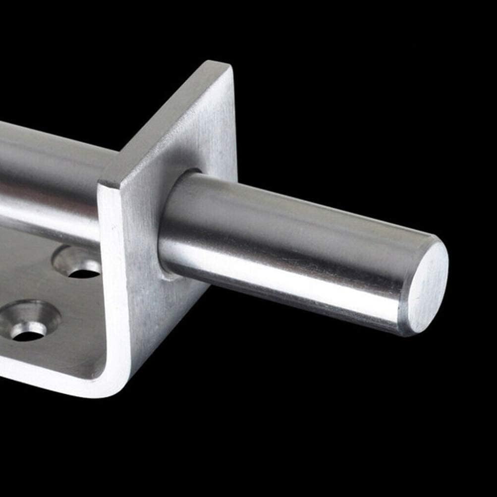 Door Lock Bolt,Sliding Door Lock,Sliding Bolt Gate Latch,Safety Lock Bolt Hasp,Heavy Duty 304 Stainless Steel Barrel Door Latches,with Padlock Hole,Brushed Finish Button