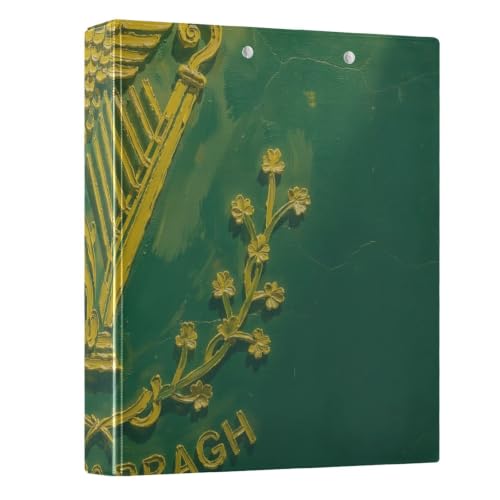 Classeurs ronds à anneaux en D 3,8 cm Peystean rigides avec porte-bloc vert