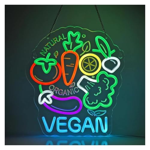 XENITE Luces Art Decoration Christmas Vegan Letrero De Neón USB Dimmab Luces LED Para Negocios Restaurante Tienda Bar Café Fiesta Decoración Del Hogar Luz Nocturna Pared 12.6x14.57in