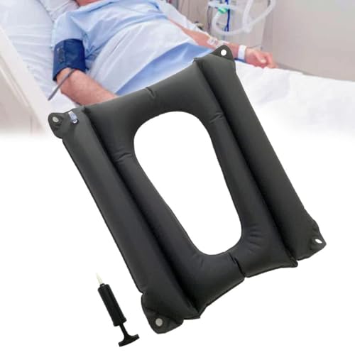 HELINAZI Cojín inflable, almohadilla de decúbito para ancianos con discapacidades postrados en cama, para silla de silla de ruedas y inodoro