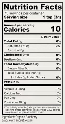 Anthony's Organic Blueberry Powder, 8 oz, Freeze Dried, Gluten Free, Non GMO